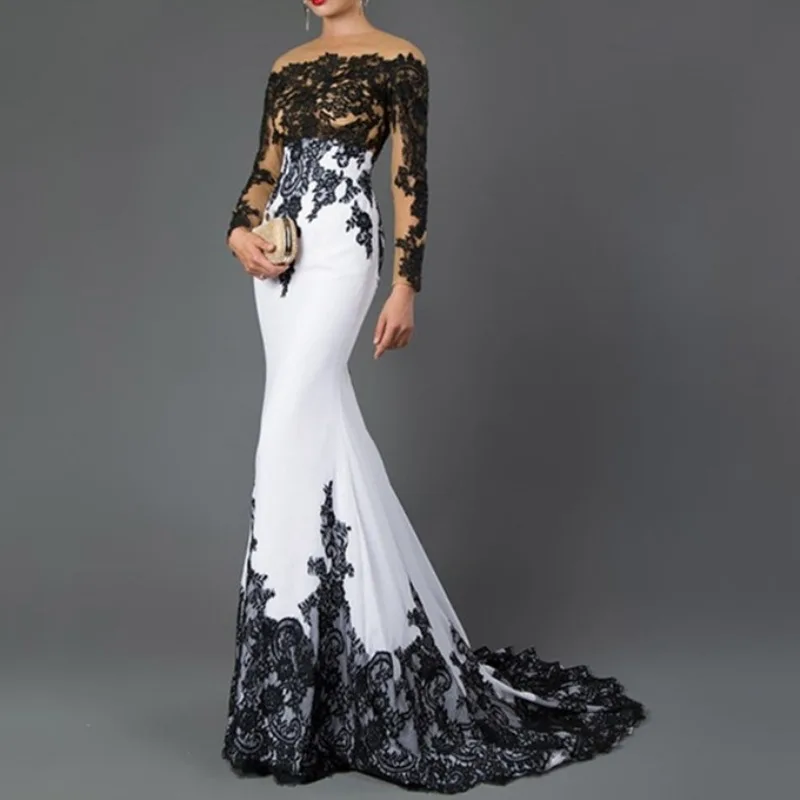 black and white mermaid wedding dress The Boot (Obsidian) main image 1