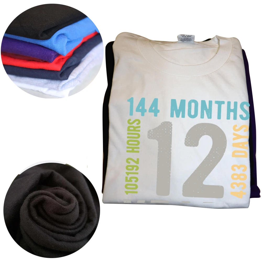 Divertente 12° compleanno 12 anni vintage retrò 144 mesi T-shirt grafica cotone streetwear manica corta T-shirt uomo_voghion.com