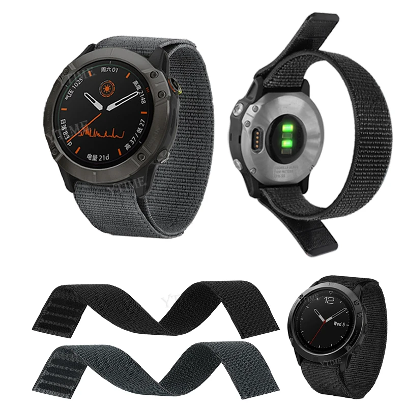 Cinturino In Nylon Da 26Mm Per Garmin Fenix 7X/ Fenix 6X Pro/ Fenix 5X Plus/Fenix 3 Hr Braccialetto Con Cinturino Per Orologio Intelligente Per Garmin