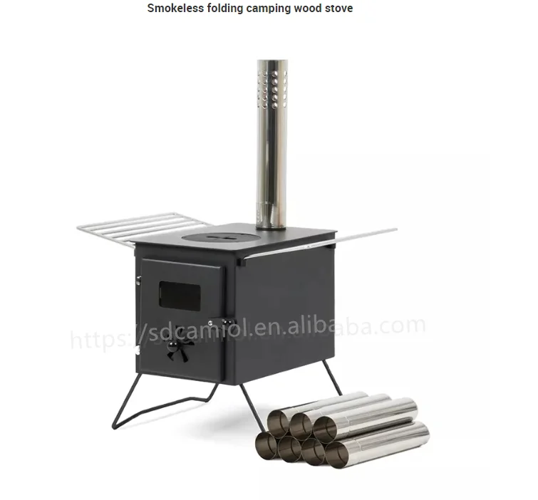 Description Picture 3 of itemhot sale indoor/outdoor heating and cooking wood burning tent stove popular in europe