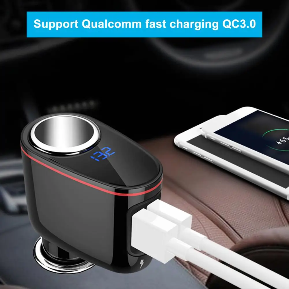 

Car Charger Socket Compact Stable Output High Efficiency 2 Ports 18W USB Car Charger Adapter Auto Supplies