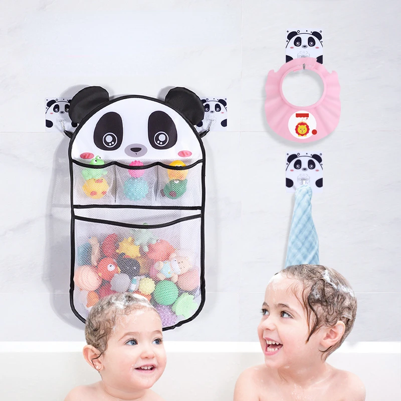 Baby Bath Toy Storage Bag Mesh Net Toy Organizer Strong with Suction Cups Bath Game Bag Bathroom Hanging Bag Water Toys Basket 2