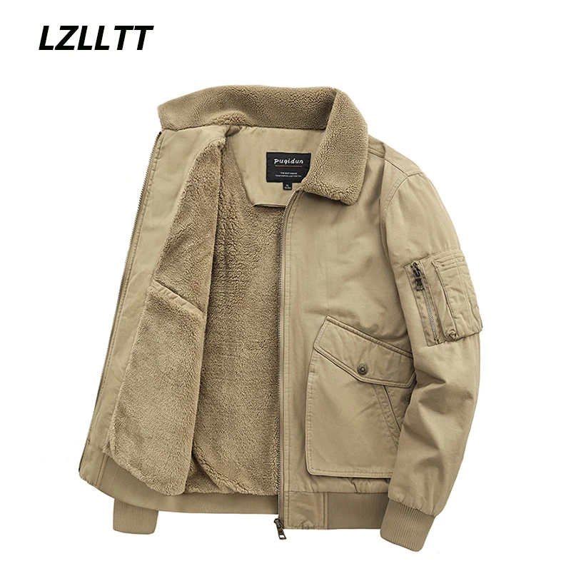 

Winter New Fleece Thick Warm Parkas Men Fashion Fur Collar Windproof Casual Jacket Coat Men Large Size High Quality Jacket Male