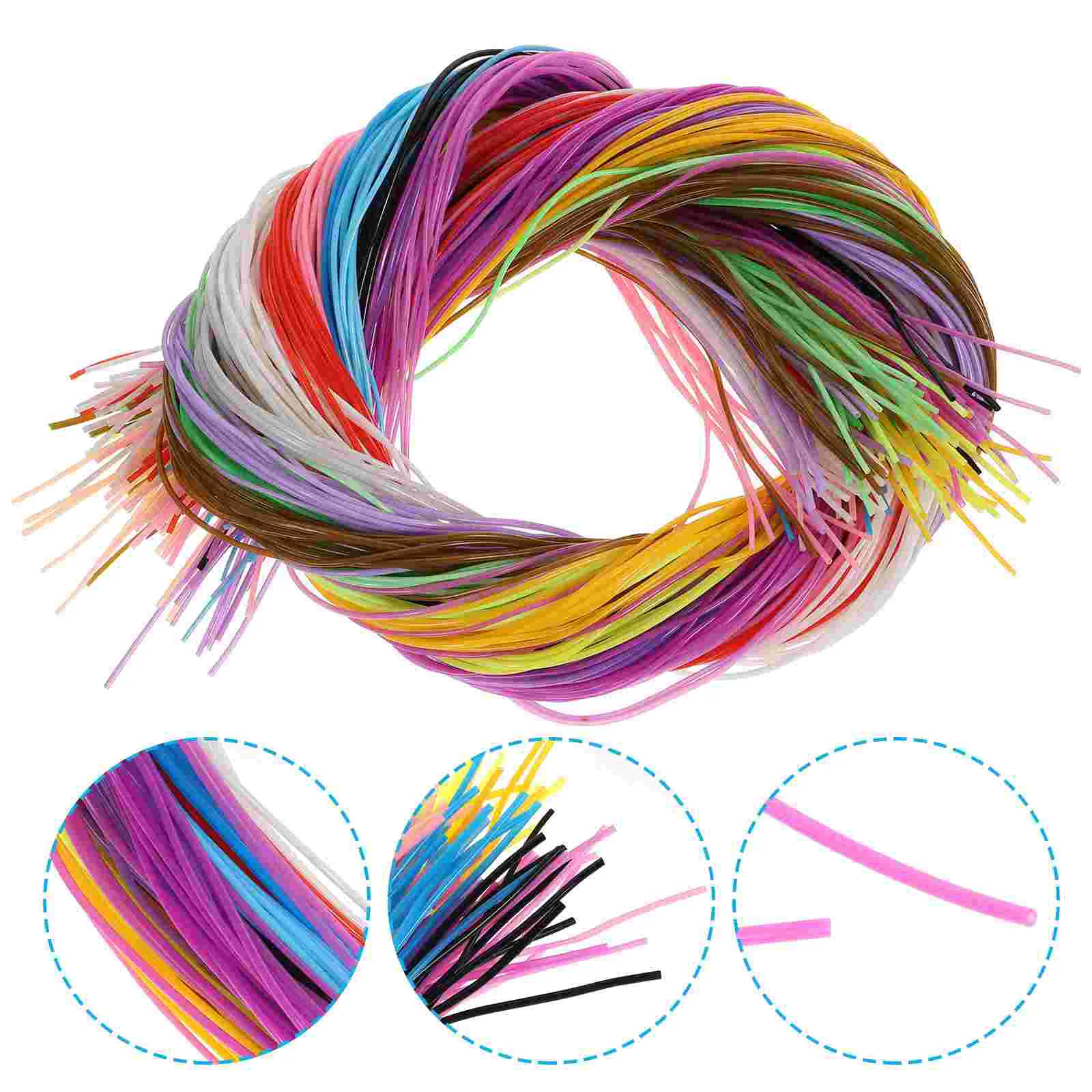 200 Pcs Scoubidou Strings Kit Craft Trim Weaving Friendship Bracelet Thread Colorful PVC