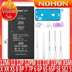 NOHON Battery For Apple iPhone 12 Mini Pro MAX 11 X XS 8 7 6S 6 Plus XR SE SE2 8Plus 7Plus Lithium Polymer High Capacity Bateria