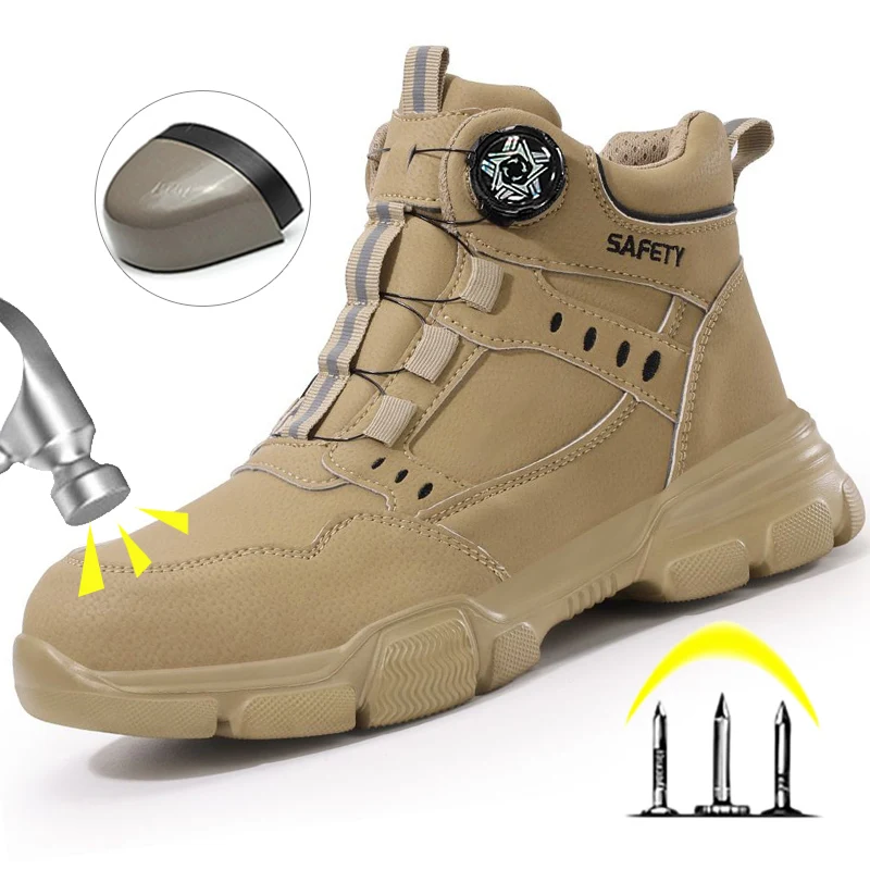 New Indestructible Safety Shoes Men Anti Smash Steel Toe Shoes Puncture-Proof Work Shoes Sneakers Male Footwear Shoes Work Boots