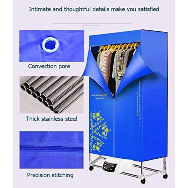 Portable Clothes Dryer 110v-240v  Foldable Household Folding-Dry Machine with  Control Adjustable Timer Low Noise for ,Laundry,A 3