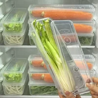 Fresh Box Refrigerator Storage Boxes Scallions Food Container with Lid Cold Crisper Sealed Kitchen Fresh Fruit Fridge Organiser 2