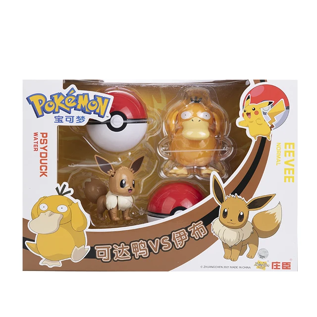 Genuine Pokemon Box Set Pocket Monster Pokeball Deformation Toys Pikachu Venusaur Charizard Gyarados Mewtwo Anime Figure Model Eevee Psyduck Box
