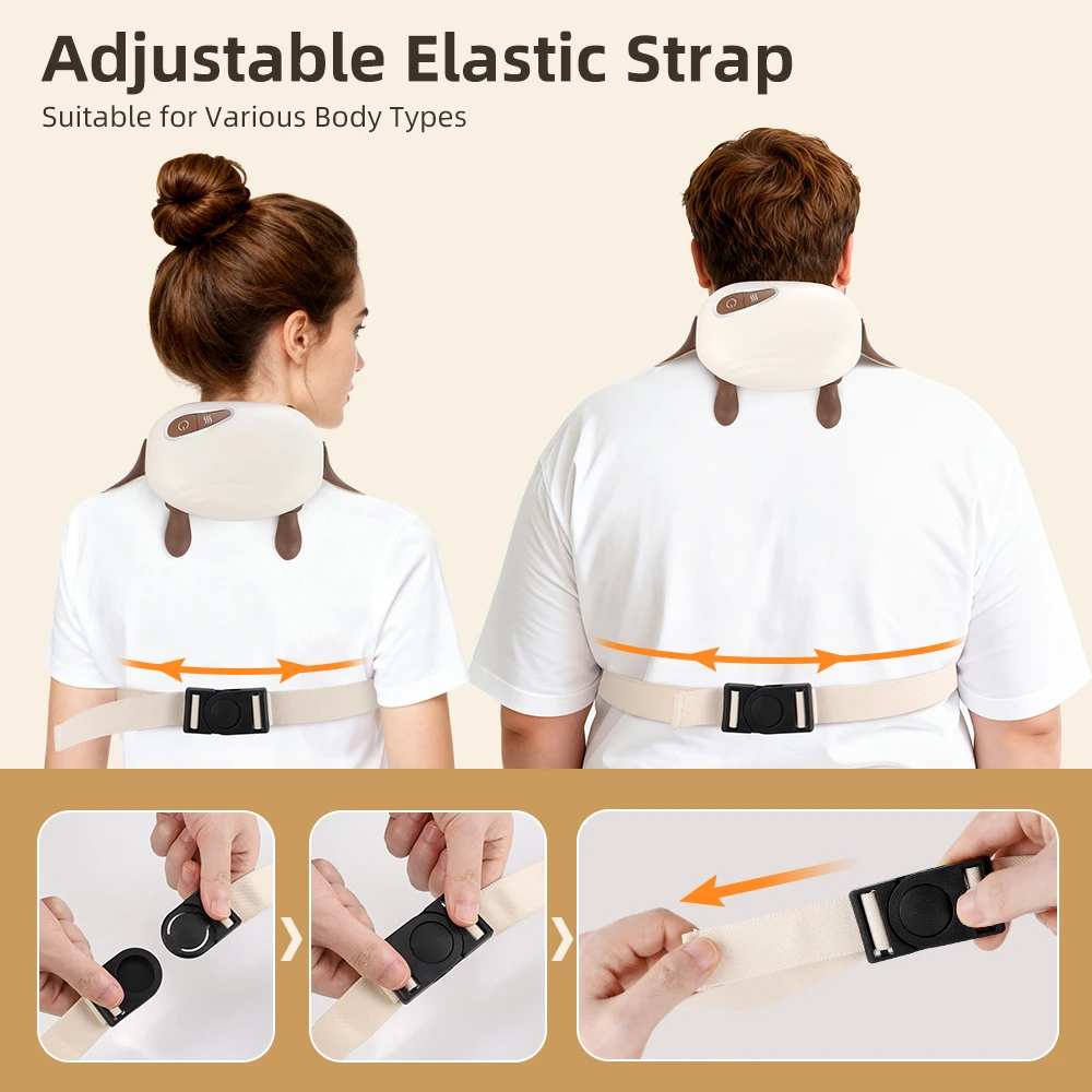 Electric Neck And Shoulder Massager Bionic Heated Cervical Neck Massager Simulated Hand Kneading Cervical Back Massage Pillow