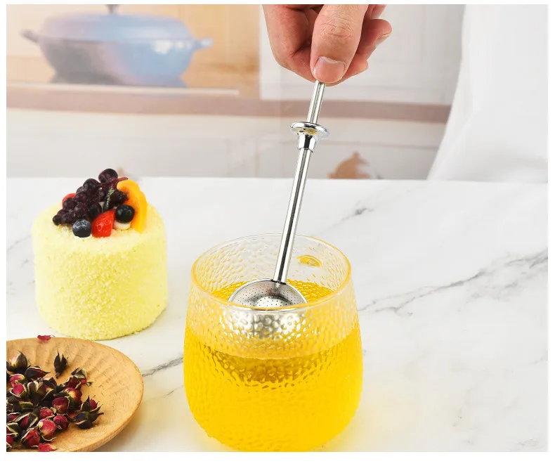 Description Picture 4 of itemStainless Steel Tea Infuser Sphere Mesh Tea Strainer Coffee Herb Spice Filter Diffuser Handle Tea Ball Tea Spoon Infuser Filter