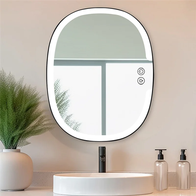 RMWIN-กระจกอาบน้ํา Forshaving ฝักบัวกระจกโกนหนวดติดผนังกระจกห้องน้ําพร้อมไฟ 1