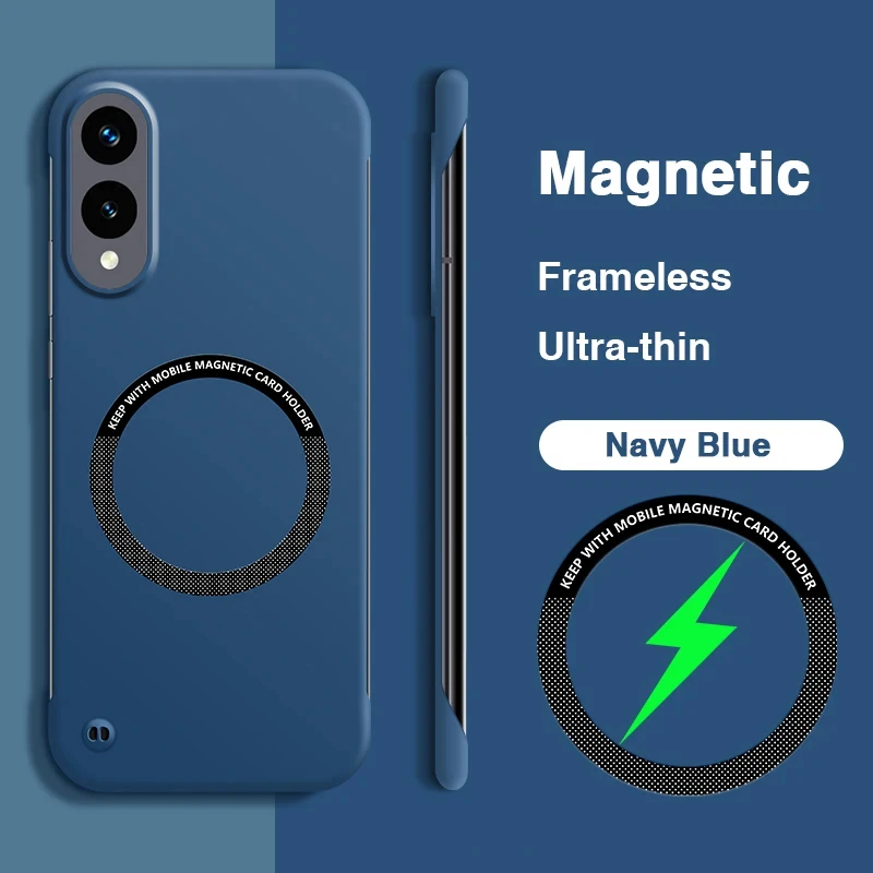 Sleek Magnetic Frameless Phone Case with Hard Back Cover