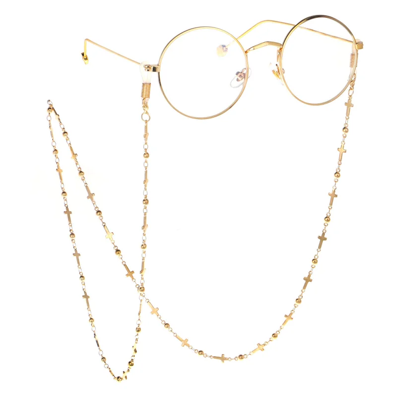 

Trendy Cross Woman Sunglasses Chain Fashion Pendant Neck Chains Anti Falling Glasses Lovely Eyeglasses Cord Alloy Necklace Gift