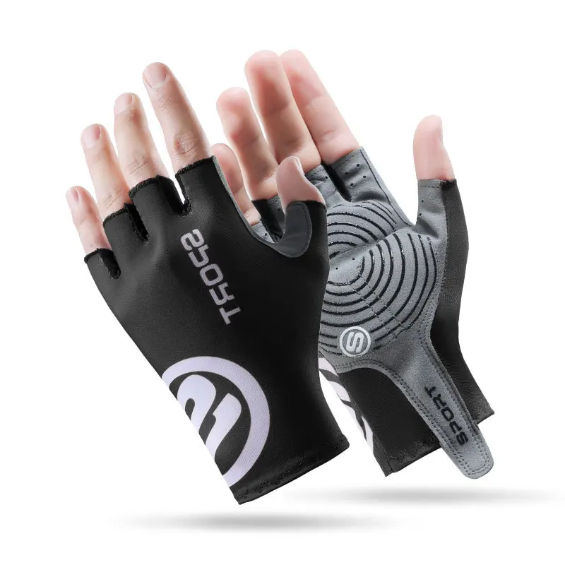 Short Cycling Gloves Fingerless Gloves Anti-slip Bicycle Lycra Fabric Half Finger Mitten for Mtb Road Bike Sports Racing 3