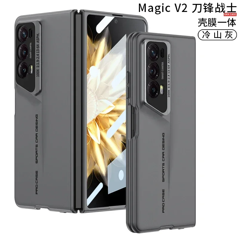 Style Shockproof Case with Screen Glass Protector - Matte Hard Cover