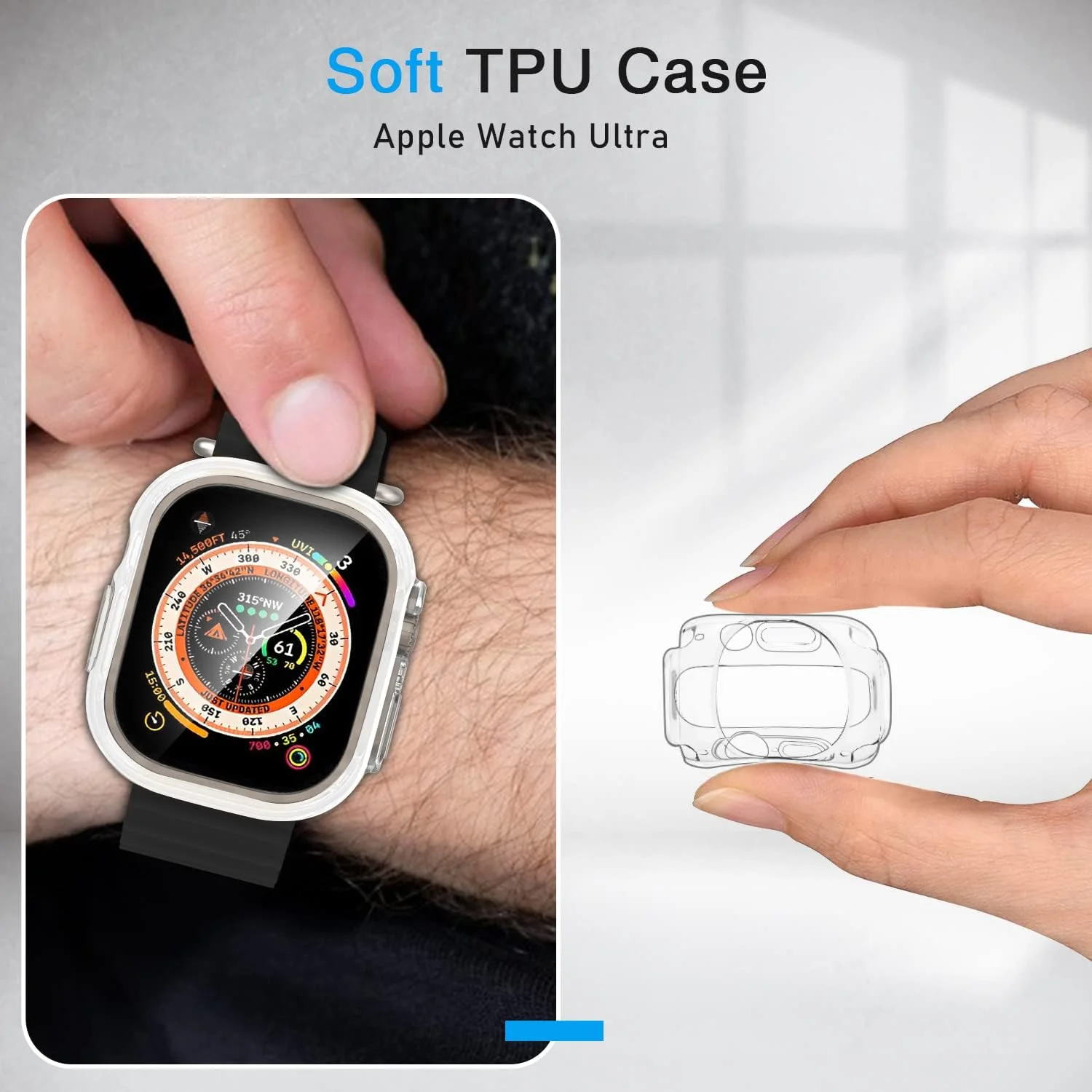Premium Shockproof TPU Protective Case with Screen Protector for Apple Watch Ultra 49mm - Anti-Scratch Shell Cover