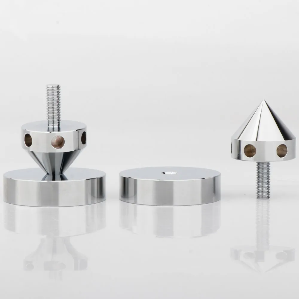 Preffair M6 Edelstahl Lautsprecher Isolation Spike Füße Stehen Dämpfer Kegel Für Hifi Plattenspieler Recorder AMP Höhenverstellbar – Detail 8