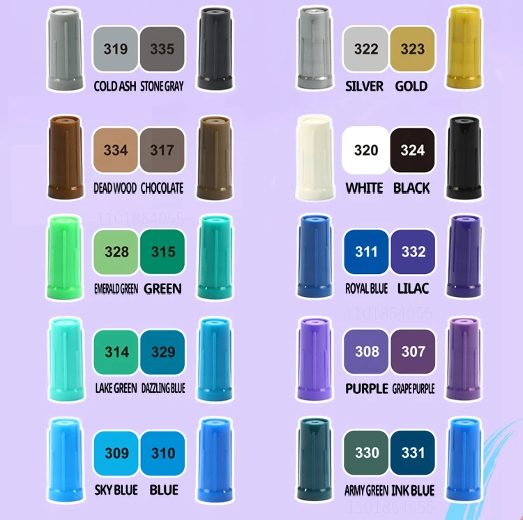 Haile 36/60 Farbe Doppel Kopf Pinsel Acrylfarbe Marker Stifte Kunst Liefert für Stein Keramik Stoff DIY Malerei karte Handwerk Stift – Detail 3