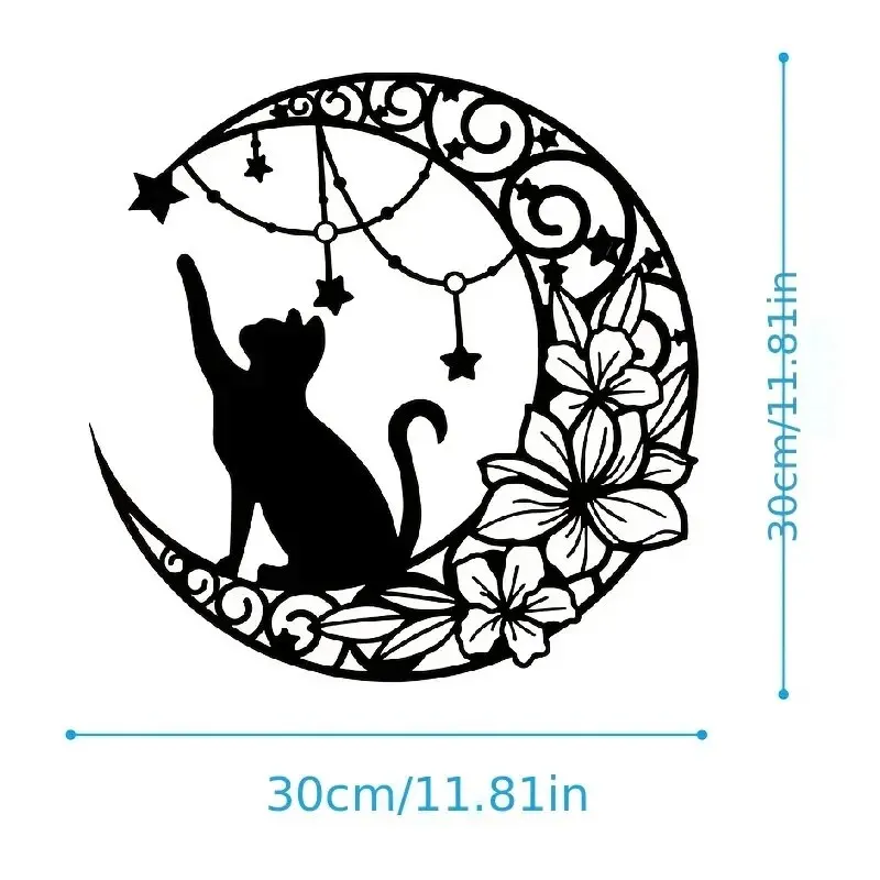 Moon Black Cat Metal Wall Art 2 | Moon Black Cat Metal Wall Art 6
