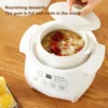 Electric Porridge Soup Pot 200W Mini Ceramic Stew Cooker 1L Capacity Electric Slow Cooker Porridge Soup Pot Automatic Power Off 2