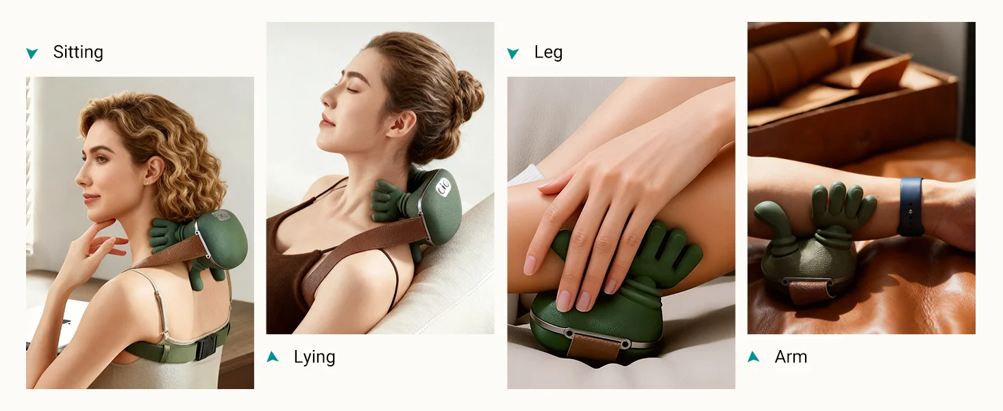 Wireless Neck And Shoulder Kneading Massager For Back Relaxation_voghion.com