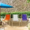 Folding Fully-Assembled Adjustable Solid Wood Sling Patio Outdoor Chair Natural Frame/Natural Canvs 6