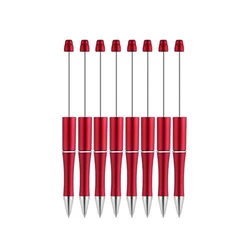 Festive 60 - Piece Christmas Beadable Pen Set - Red, Green, White with Black Ink Ballpoint (Black)