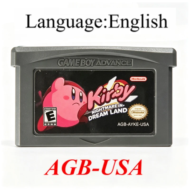 32-Bit Kirby Game Cartridge: Amazing Mirror & Nightmare in Dream Land