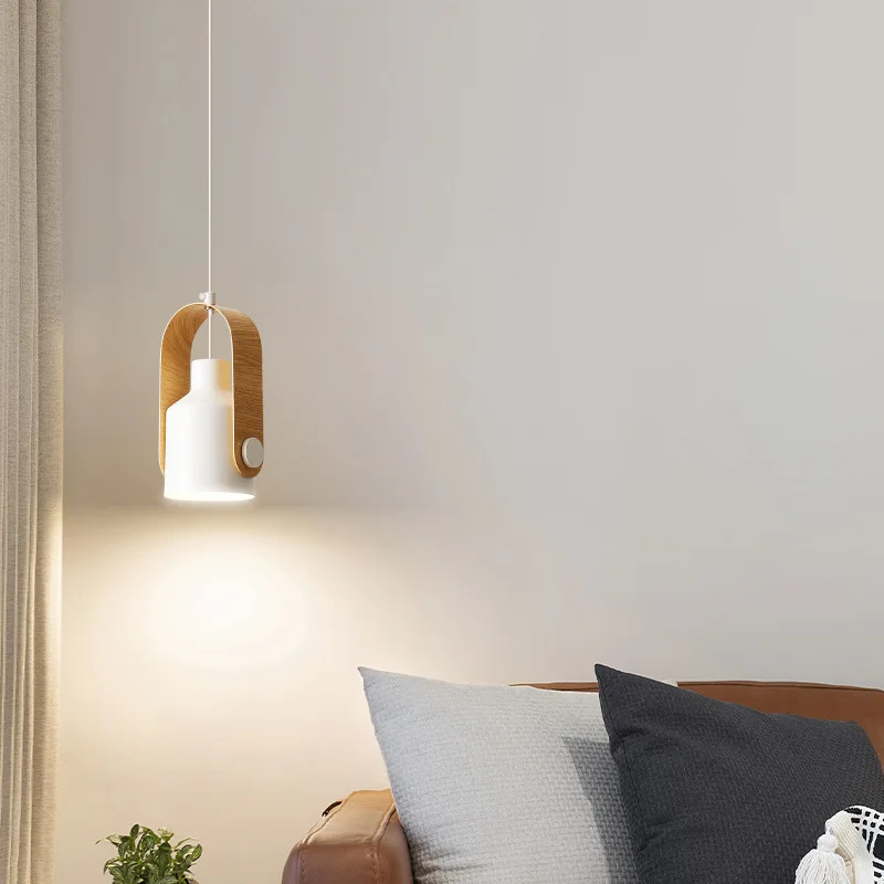 

Nordic Minimalist Chandelier Wooden Art Iron Art Lamp Bedroom Living Room Restaurants Study Light Hotel Bar LED Lighting Fixture