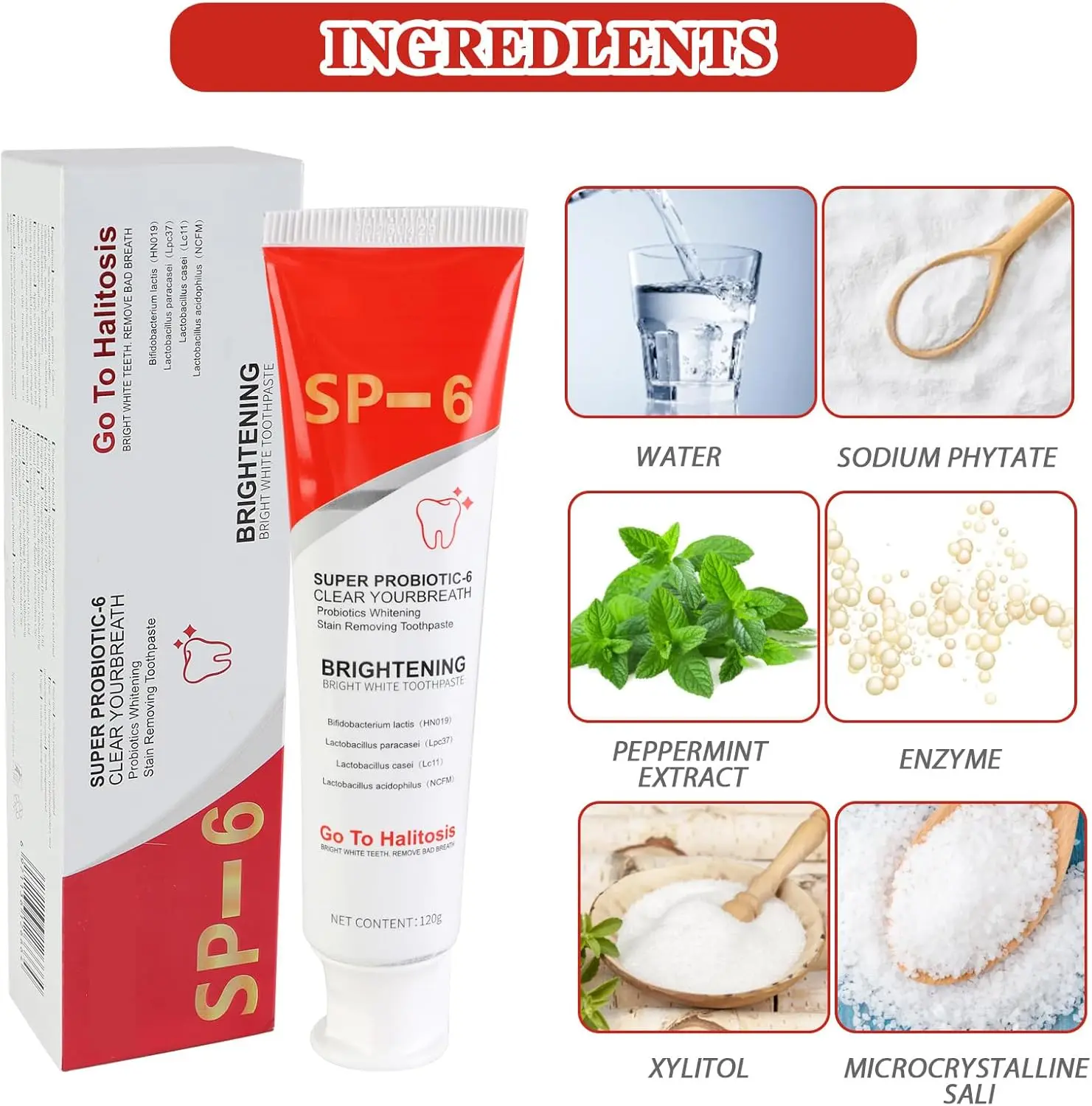 Ultra Whitening Toothpaste Brightening Oral Probiotic Pasta Dental Fresh Breath Toothpaste for Stain Removal