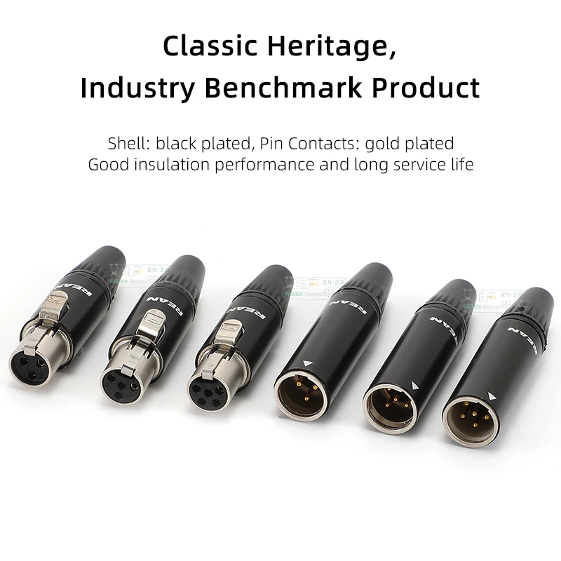 Neutriks Rean Cabo Conector Minúsculo Cabo Xlr Pole Mini Plug Bodypack sem Fio Fone de Ouvido Microfone Macho Fêmea Pole Rt4fc-b Rt4mc-b - Imagem 2