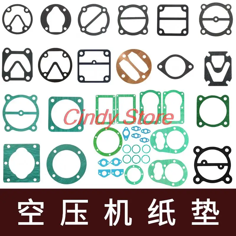 

1 Set Portable direct air compressor cylinder head paper pad aluminum gasket cylinder valve plate piston ring