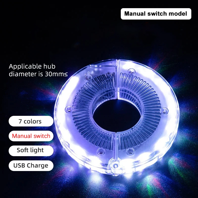 ตัวเลือกสินค้า ไฟ LED จักรยาน ไฟหน้า-ท้าย 7 สี 15 โหมด ชาร์จได้
