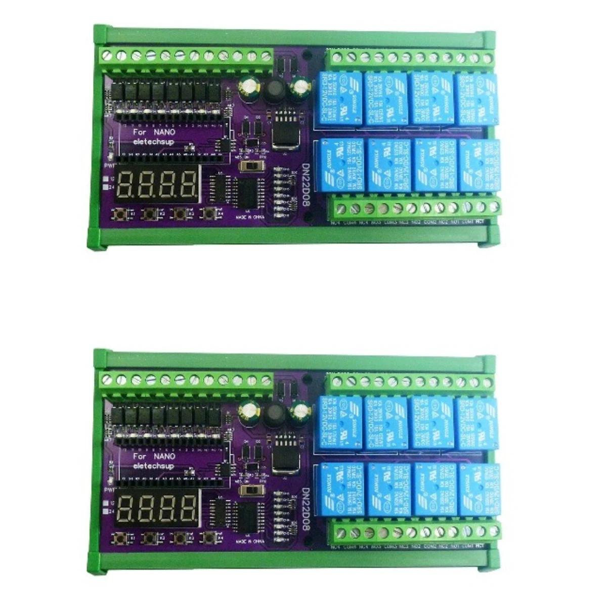 

2PCS DN22D08 DC 12V 24V 8ch Multifunction Delay Timer Switch Board RS485 PLC IO Expanding Shield Module for Arduino NANO V3.0