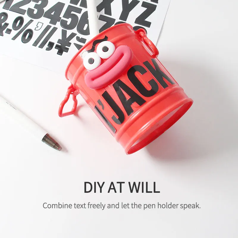 Pen Holder Big Mouth With Legs DIY Letter Sticker Makeup Brush Desktop