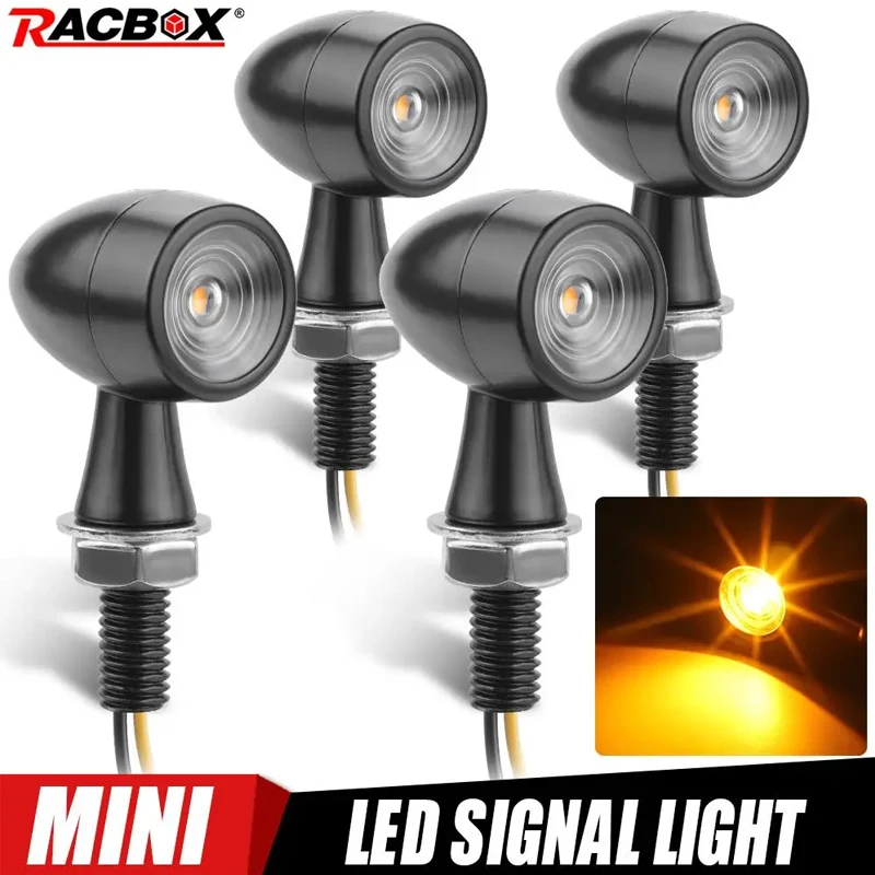 8mm Motorcycle Mini LED Turn Signal Light Bullet Moto flashing Light clignotant moto led 12V Fit