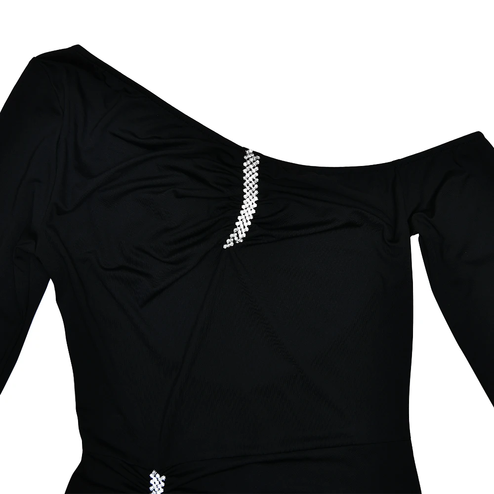 Elegant Long Sleeved Elastic Tight Irregular Dress Sexy Backless Party Evening Dress Slim Fall Vestido New Clothing