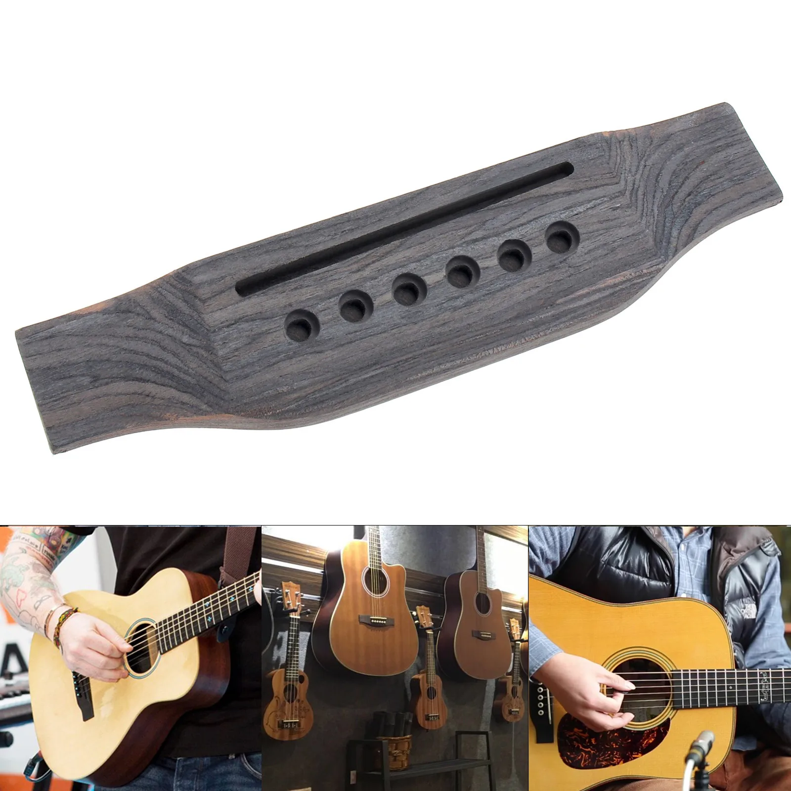 Guitar Bridge Pad 6 String Guitar Part Wood Acoustic 1 PC