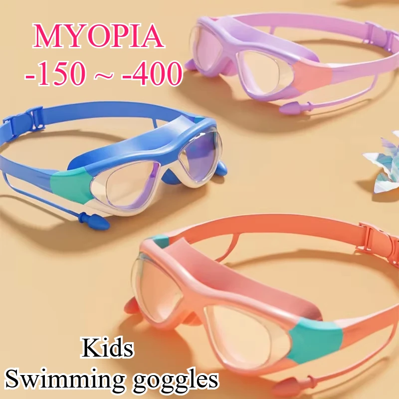 Lunettes de natation MYOPIA -150&-400 enfants anti-buée étanches HD professionnelles piscine mer