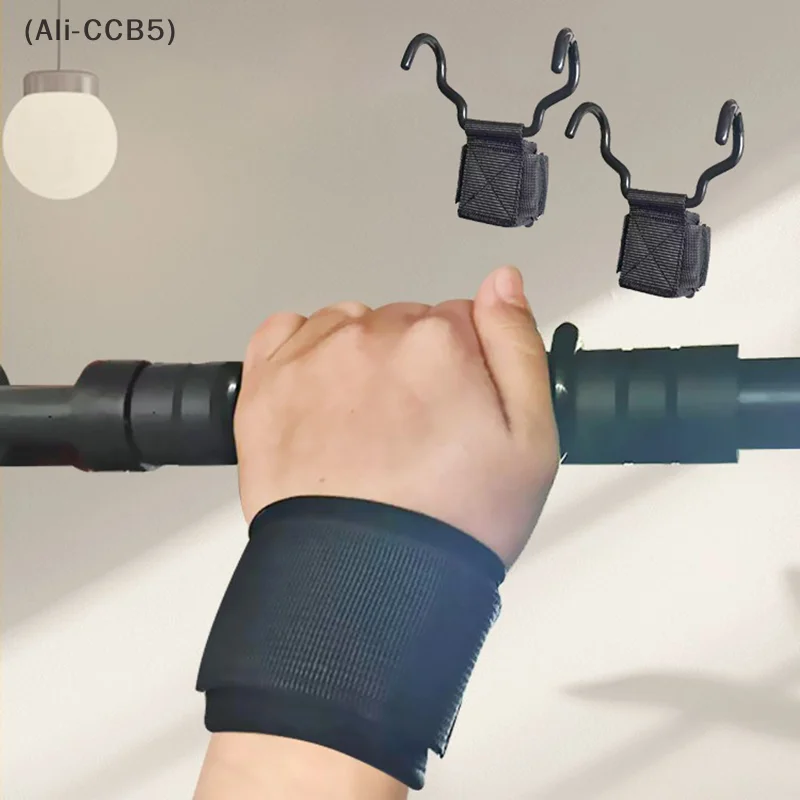 Workout Wrist Hooks 1 Pair Pull-Up Assistance Straps with Heavy Duty Carabiner for Home Gym Deadlifts & Bar Training