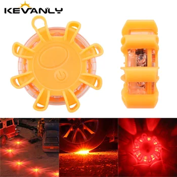 8Led Flares Emergency Lights Roadside Safety Beacon Disc Flashing Warning Flare Kit With Magnetic Roadside Warning Flasher 1