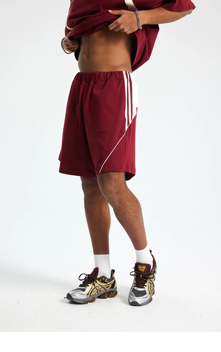 Side-Stripe Patchwork Track Shorts S1fd6e7358c784b48925811518f976574J