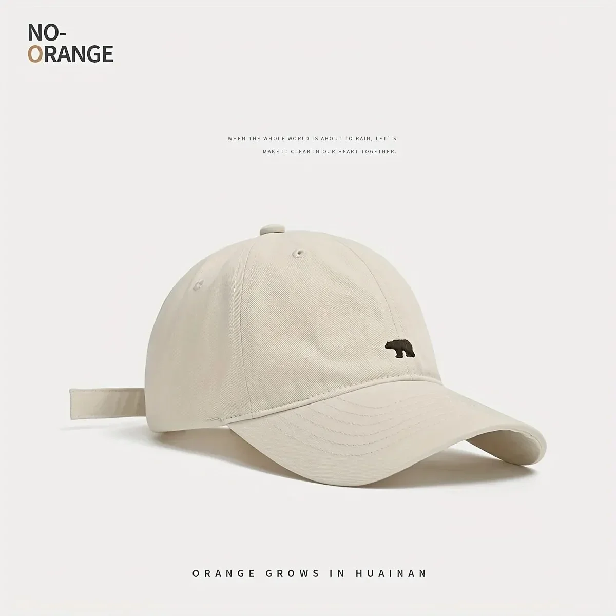 Bear Embroidered Baseball Cap for Unisex - Sun Protective Adjustable Breathable Outdoor Casual Hat Men Women