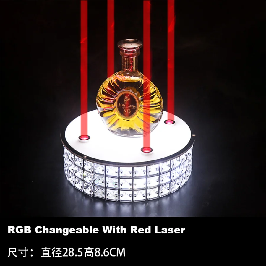 Glowing Bar Wine Champagne Glorifier VIP Liquor Bottle Presenter With Laser Light Nightclub KTV Serving Tray Wine Display Rack