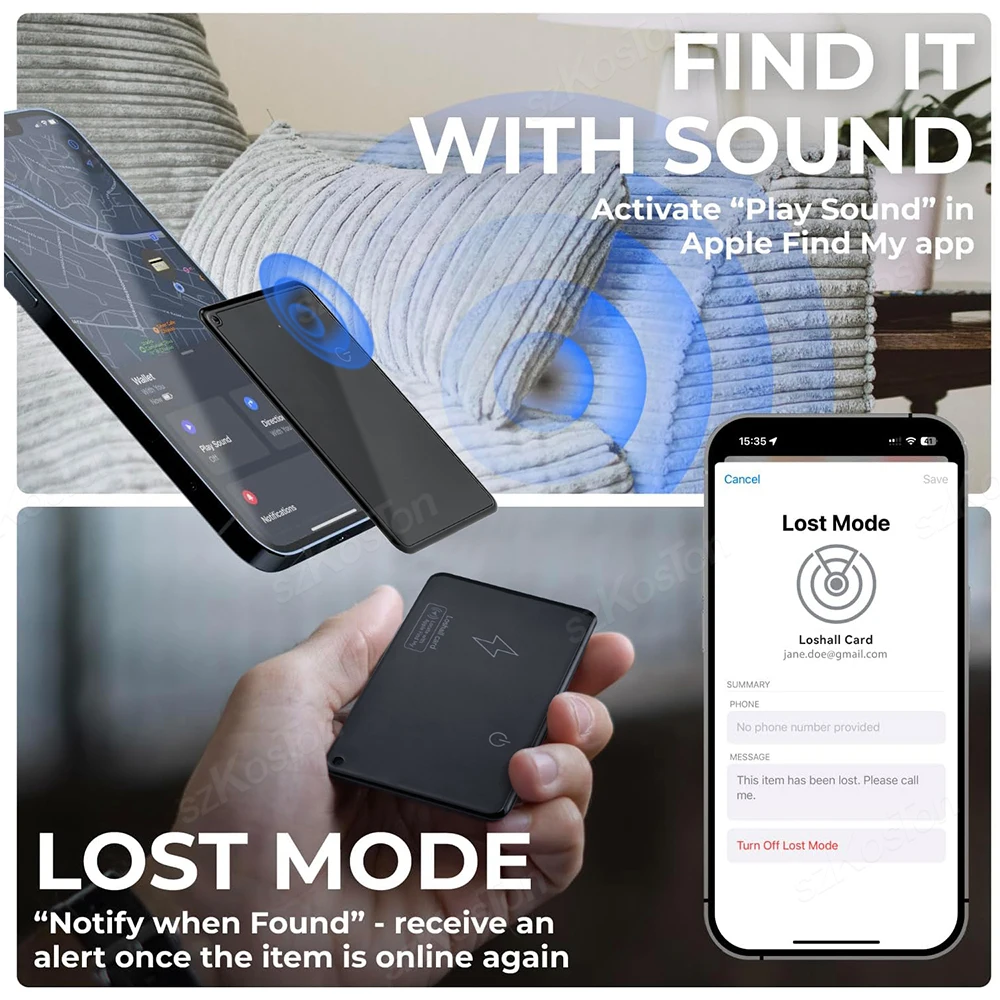 GPS Locator Wireless Charging Work with Apple Find My App Item Waterproof Locator Tracking Device for Luggage Tag Purse Passport