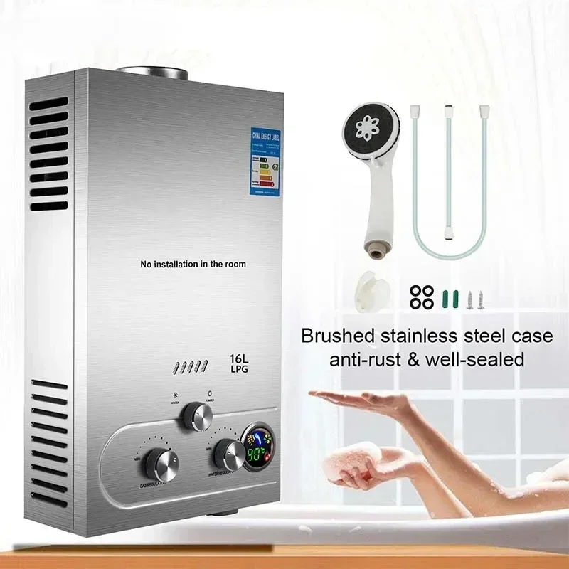 LPG LNG Hot Water Heater Instant Gas Water Heater Butane Propane Gas Boiler 6-18L LPG Boiler Home Appliance Outdoor Heaters