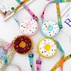 Round Donut Crossbody Bag Child Child Girl Children Shoulder Bag Adjustable Strap Vacation Travel Rainbow Printed Pocket Package 4