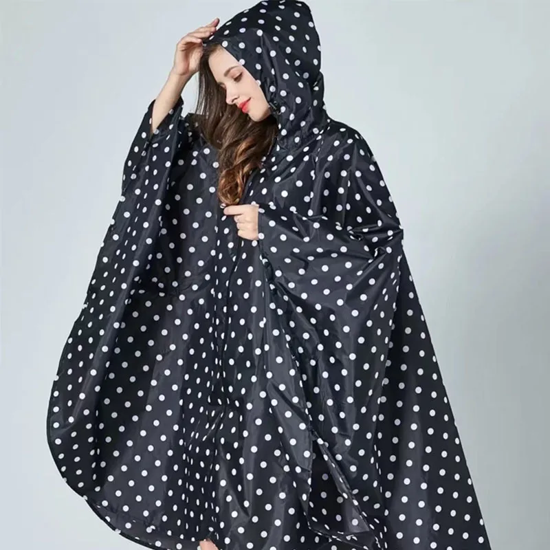 Women's Fashion Waterproof Rainwear Poncho Coloful Raincoat with Hood and Zipper Outdoor Hiking Camping Cloak Rain Coat raincoat poncho