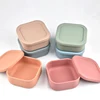 100% Silicone Fresh-Keeping Box With Lid Bento Lunch Box Fruit Salad Fresh-Keeping Bowl Modern Simple Sealed square Storage 1